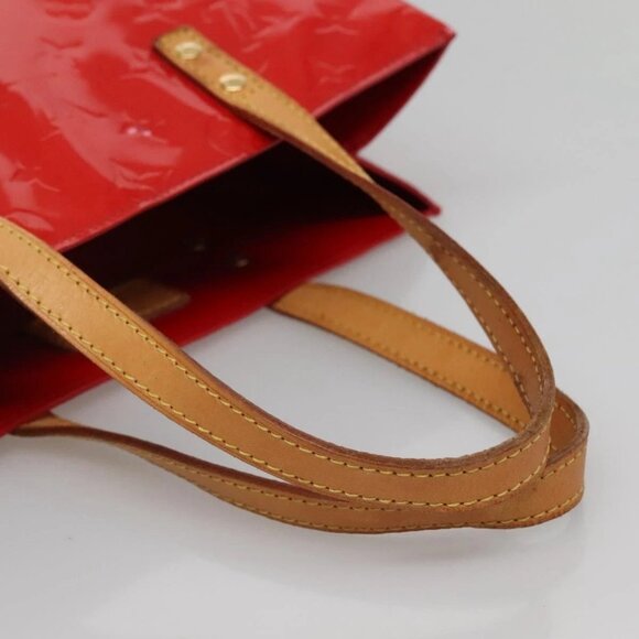 LOUIS VUITTON Monogram Vernis Reade MM Hand Bag Red Rouge LV Auth - Picture 8 of 16
